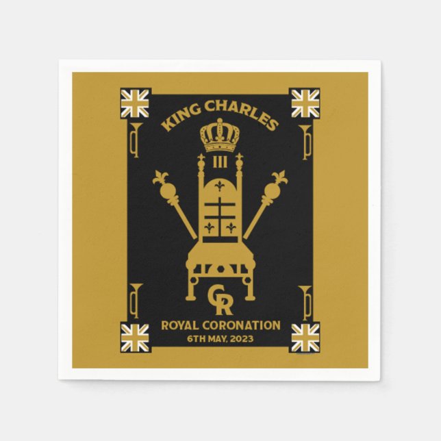 Serviette En Papier Royal Coronation King Charles III (Devant)