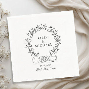 Serviette En Papier Royal, Elegant, "Best Day-Ever" Mariage