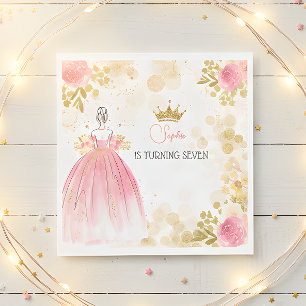 Serviette En Papier Royal fête rose princesse anniversaire