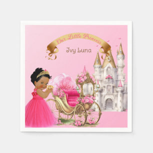 Serviette En Papier Royal Princess Castle Carriage Rose Gold Girl