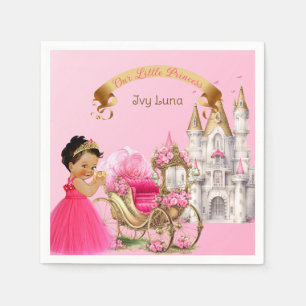 Serviette En Papier Royal Princess Castle Carriage Rose Gold Girl