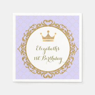 Serviette En Papier Royal Princess Lavender Purple Gold Anniversaire