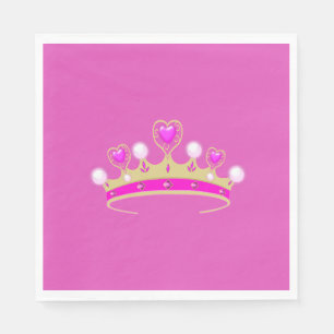 Serviette En Papier Royal Princess Queen Crown Coronet Party Pink Gold