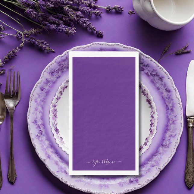 Serviette En Papier Royal violet - élégant script (Créateur téléchargé)