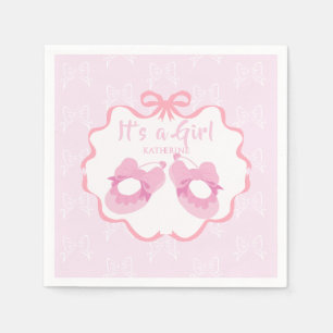 Serviette En Papier Ruban à nœud C'est une fille 