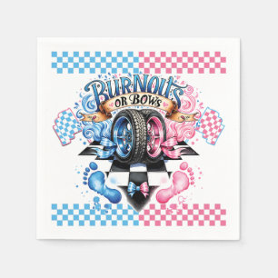 Serviette En Papier Ruban rose et bleu et pneus pour révélation du sex