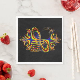 Serviette En Papier Rubans   Arc-en-ciel Fractal Art