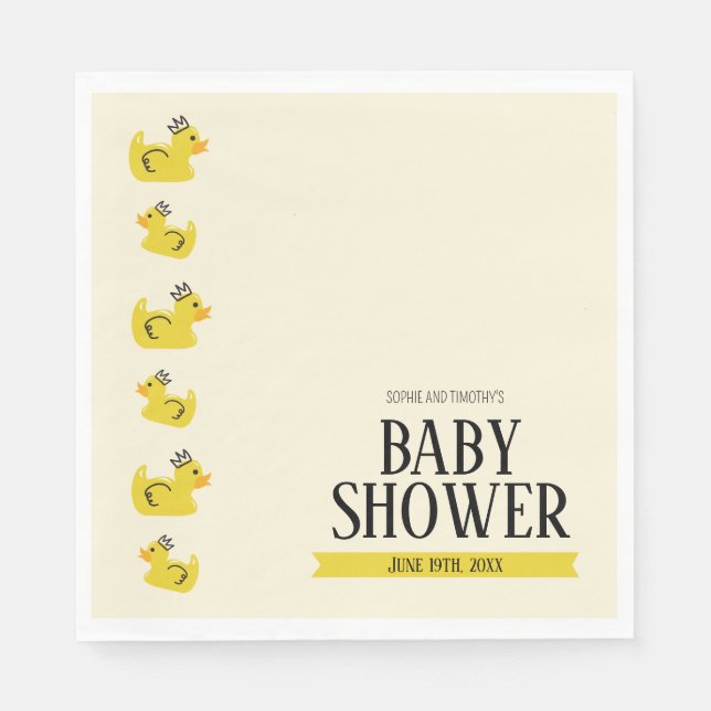 Serviette En Papier Rubber Canard Couples neutres selon le sexe Baby s (Devant)