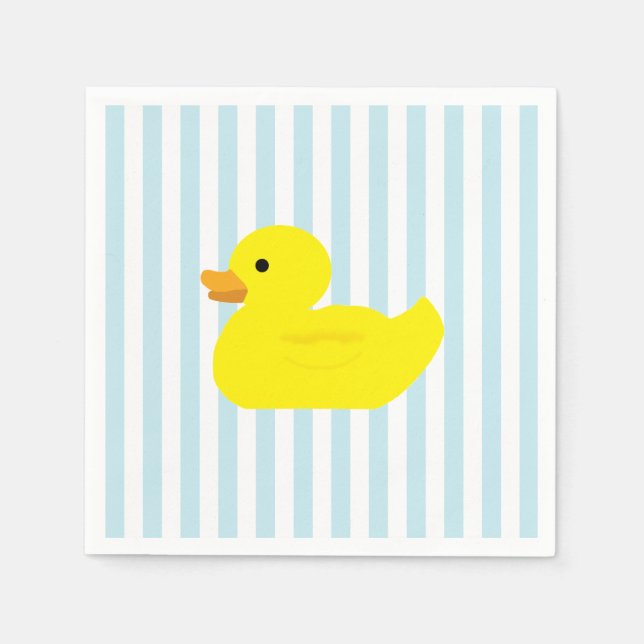 Serviette En Papier Rubber Duck Party Blue Stripe (Devant)