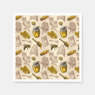 Serviette En Papier Ruche de abeille miel vintage organique naturel ru