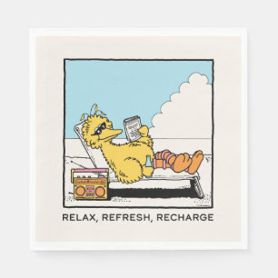 Serviette En Papier Rue Sésame   Big Bird Relax Refresh Recharge