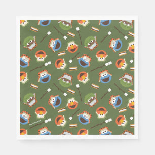 Serviette En Papier Rue Sésame   Camping Est S'more Amusant Avec Les A