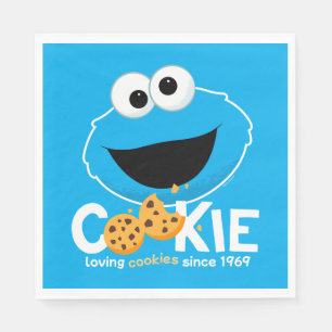 Serviette En Papier Rue Sésame   Cookie Monster Lookies