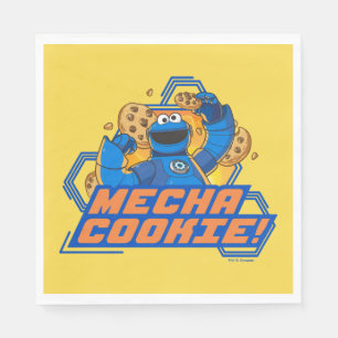 Serviette En Papier Rue Sésame   Cookie Monster Mecha Cookie!