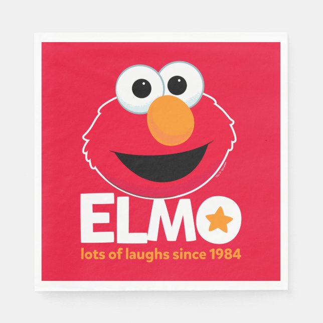 Serviette En Papier Rue Sésame | Elmo Beaucoup de rires depuis 1984 (Devant)