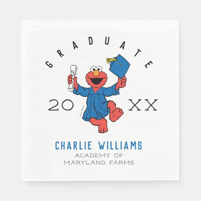 Serviette En Papier Rue Sésame | Elmo Preschool Graduate (Devant)