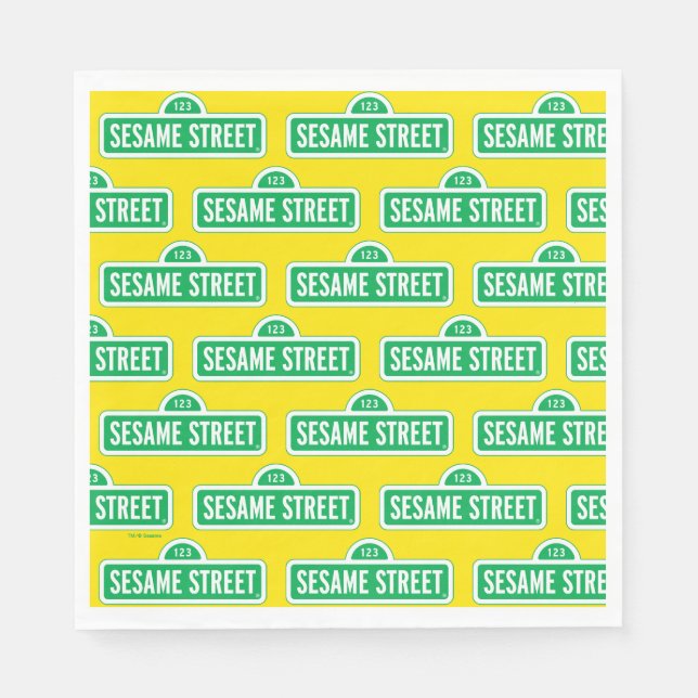 Serviette En Papier Rue Sésame | Logo vert (Devant)