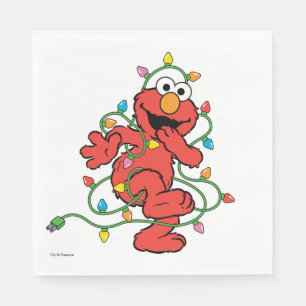 Serviette En Papier Rue Sésame Lumières de Noël Elmo