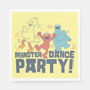 Serviette En Papier Rue Sésame   Monster Dance Party
