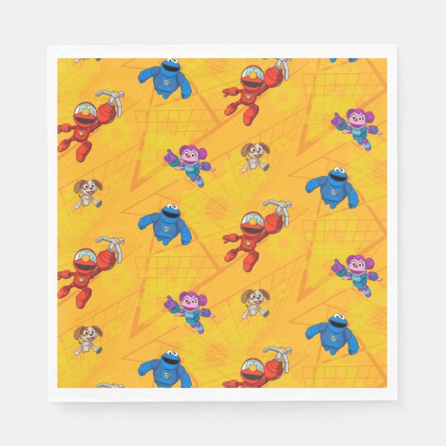 Serviette En Papier Rue Sésame | Motif des constructeurs mécaniques (Devant)
