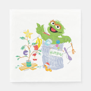 Serviette En Papier Rue Sésame   Oscar - Arbre de Noël