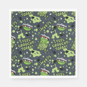 Serviette En Papier Rue Sésame   Oscar the Grouch Phrase Motif