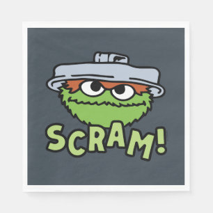 Serviette En Papier Rue Sésame   Oscar the Grouch Scram!