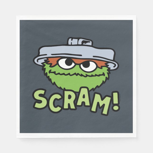 Serviette En Papier Rue Sésame | Oscar the Grouch Scram! (Devant)