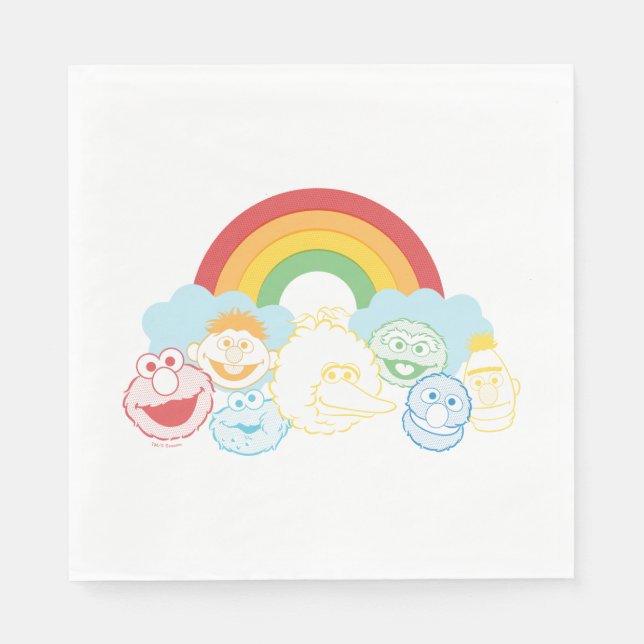 Serviette En Papier Rue Sésame | Rainbow Graphic (Devant)