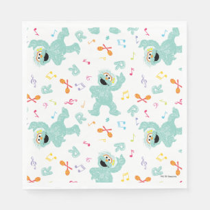 Serviette En Papier Rue Sésame   Rosita Music Scribble Motif