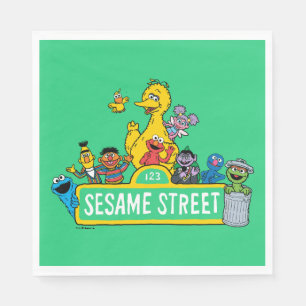 Serviette En Papier Rue Sésame   Tout autour de l'enseigne de la rue S