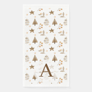 Serviette En Papier Russe Aquarelle Pine Arbre d'hiver Berry Noël