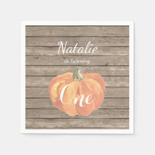Serviette En Papier Russe Citrouille Automne Première fête d'anniversa