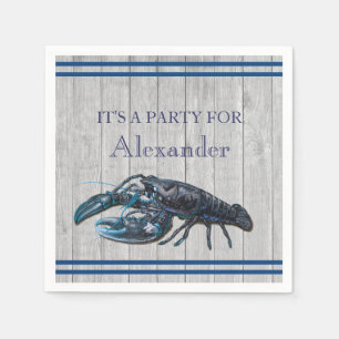 Serviette En Papier Russe Costal Nautique Marine Bleu Gris de bois Nap