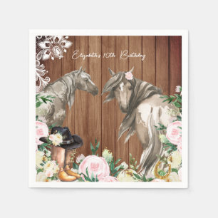 Serviette En Papier Russe Floral Cowgirl western fête d'anniversaire