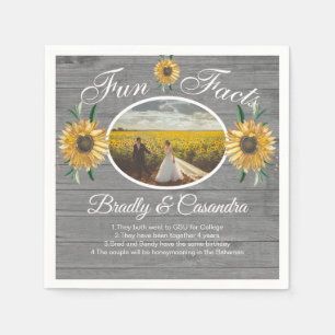 Serviette En Papier Russe Mariage Fun Facts Tournesol Gris Bois Napki