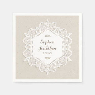 Serviette En Papier Russe Mariage Romantique dentelle Vintage Doily