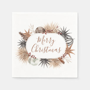 Serviette En Papier Russe Noël Watercolor Boho Holiday