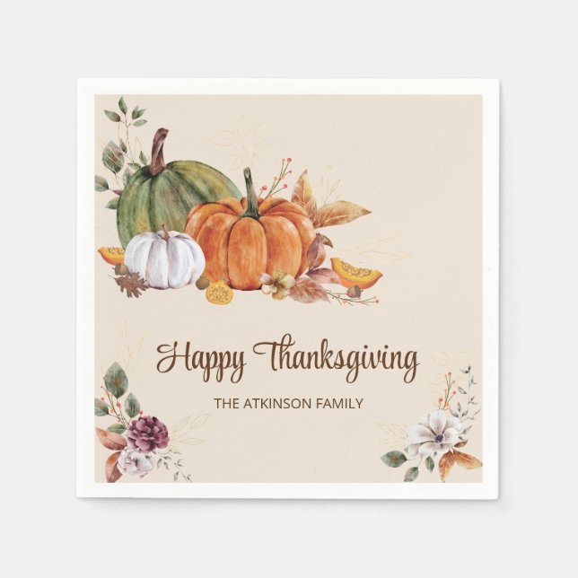 Serviette En Papier Russe Thanksgiving Friendsgiving fête d'automne (Devant)