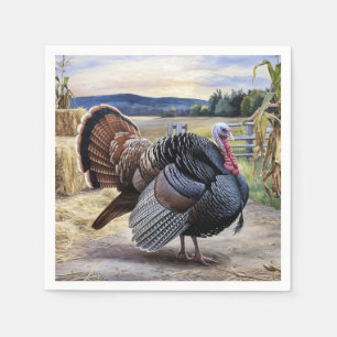 Serviette En Papier Russe Turquie ferme Thanksgiving Découpage Art