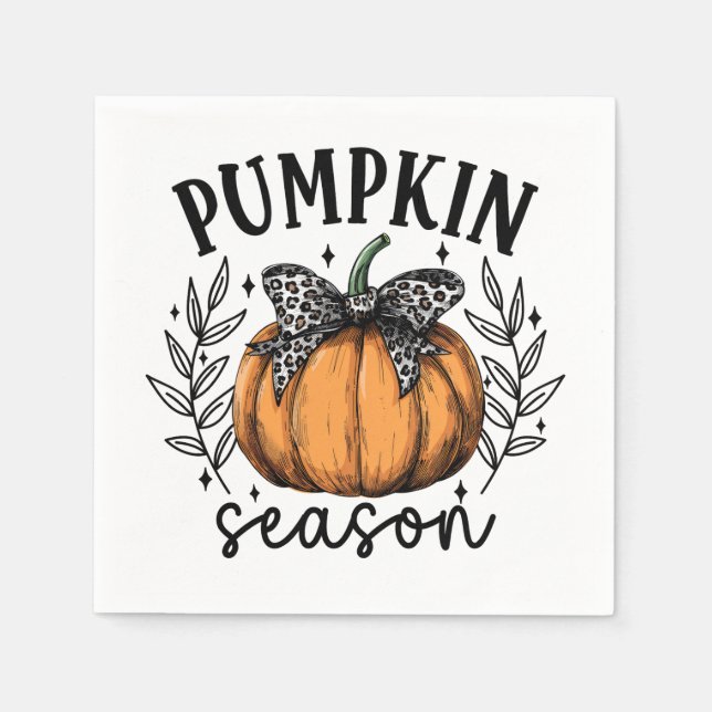 Serviette En Papier Rustic Automne Citrouille (Devant)