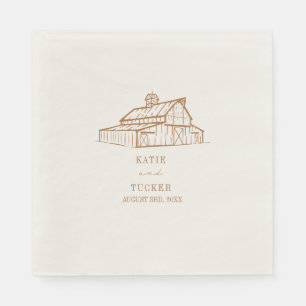 Serviette En Papier Rustic Barn Goldenrod Mariage