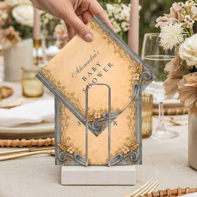 Serviette En Papier Rustic Blue Jeans Baby Shower (Créateur téléchargé)