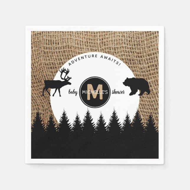 Serviette En Papier Rustic Camping Extérieur Aventure (Devant)
