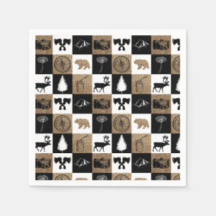 Serviette En Papier Rustic Camping Extérieur Aventure