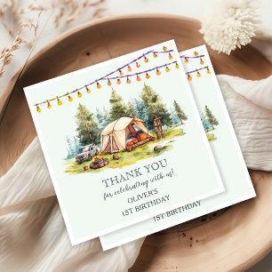 Serviette En Papier Rustic Camping fête d'anniversaire