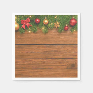 Serviette En Papier Rustic Christmas Paper Napkins – Festive Holiday