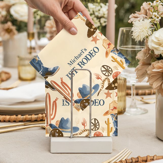 Serviette En Papier Rustic Cowboy Boots 1st Birthday (Créateur téléchargé)