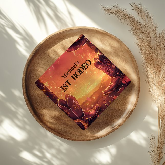 Serviette En Papier Rustic Cowboy Rodeo 1st Birthday (Créateur téléchargé)