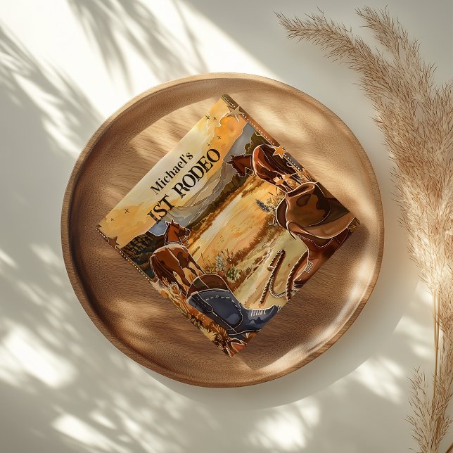 Serviette En Papier Rustic Cowboy Rodeo 1st Birthday Theme (Créateur téléchargé)